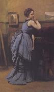 La dame en bleu (mk11), Jean Baptiste Camille  Corot